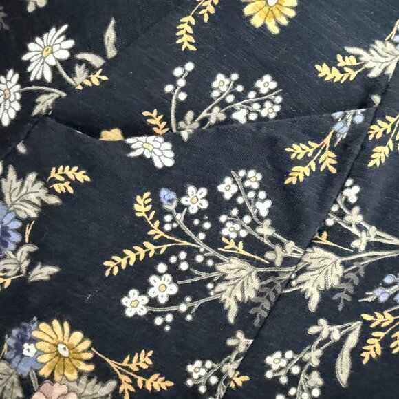 Fat Face UK cotton/modal floral jersey dress, dark navy background, size US 6 - Picture 5 of 6